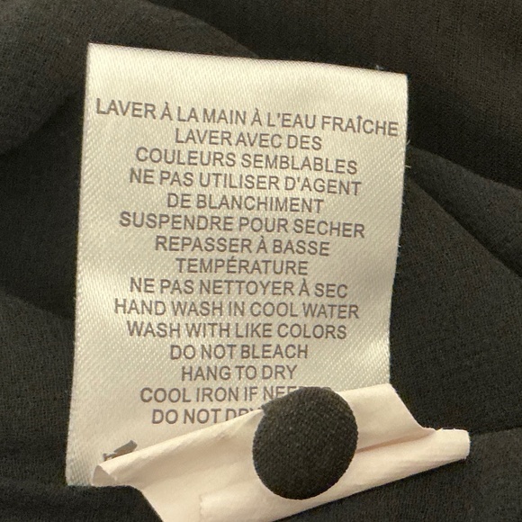 Rachael Zoe Black Blouse Sheer Sleeves Crystal Collar Large - Picture 5 of 7